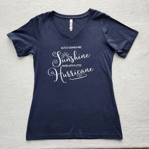 Dutch Women Graphic‎ T Shirt Womens Medium Navy Sunshine Hurricane Holland Tee